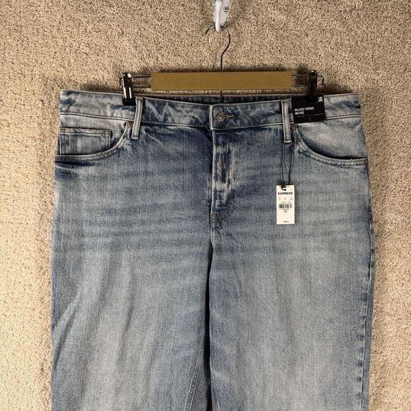 Express Jeans NWT Size‎ 16 Relaxed Tapered Mid Rise Straight Ankle Light Denim - Picture 5 of 15
